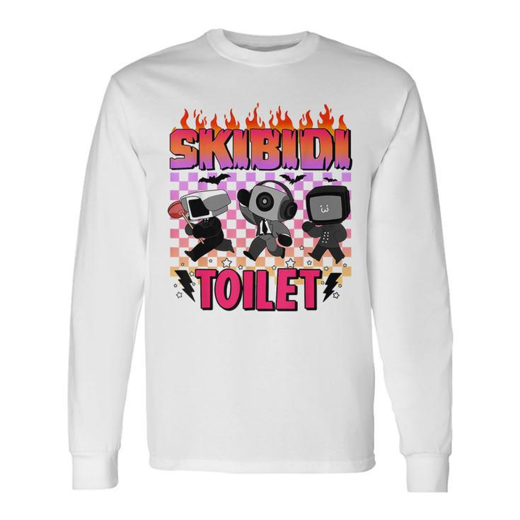 Skibidi Toilet Cameraman Speakerman Tvman Meme Game Long Sleeve T-Shirt