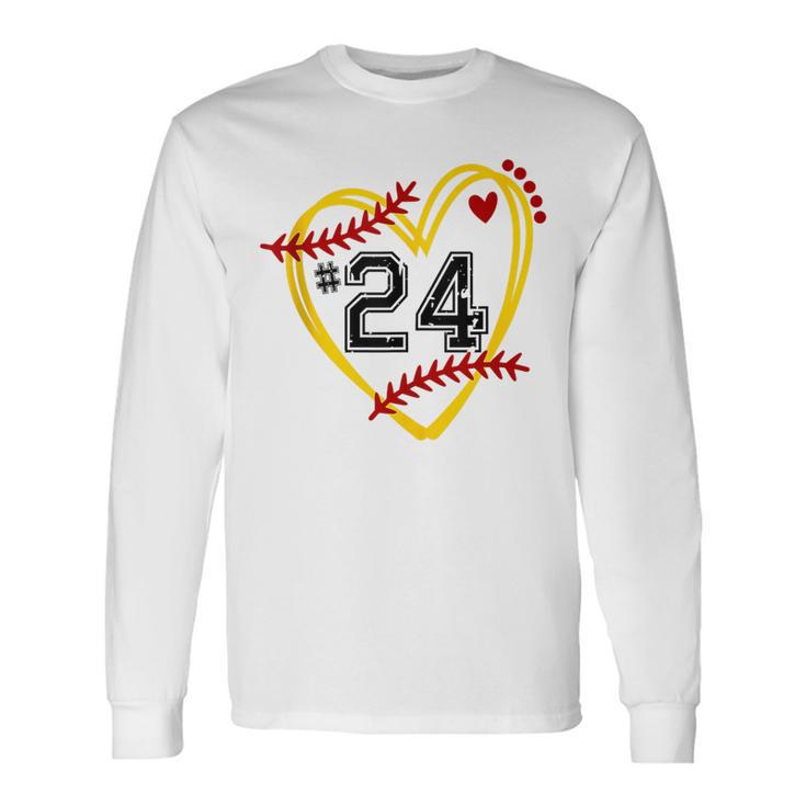 Softball Jersey 24 Trendy Softball Softball Heart Softball Long Sleeve T-Shirt