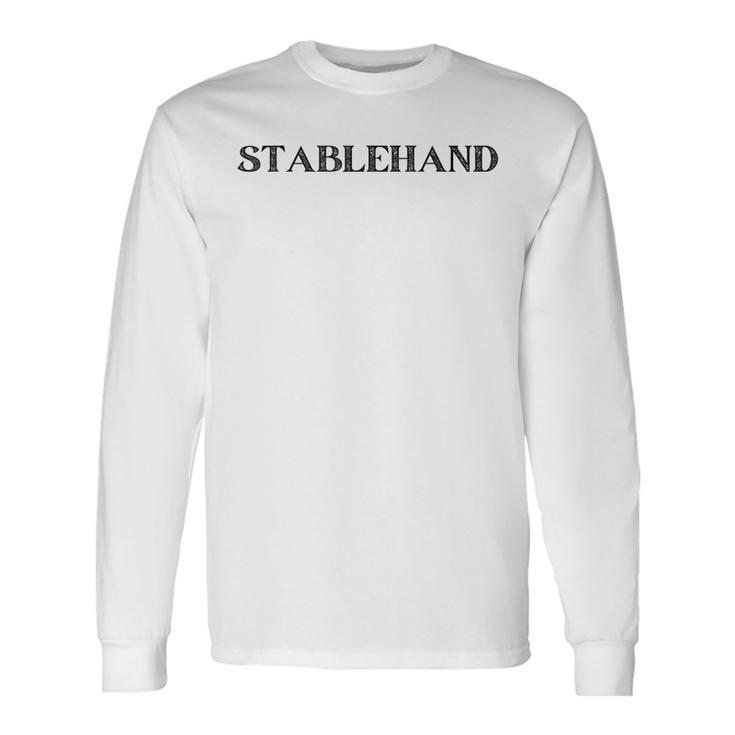 Stablehand Vintage Text Equestrian Long Sleeve T-Shirt