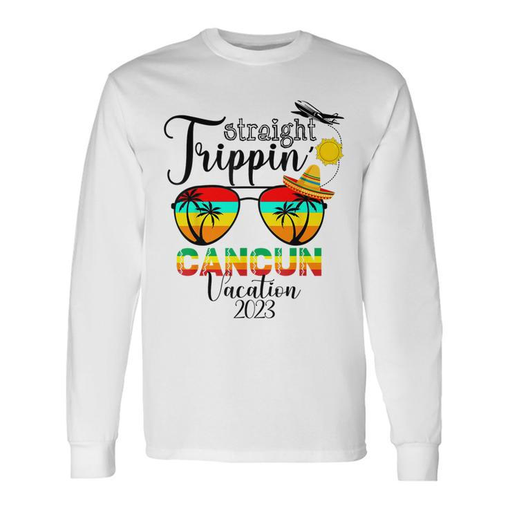 Straight Trippin Cancun Summer Vacation Travel Trip Long Sleeve T-Shirt T-Shirt