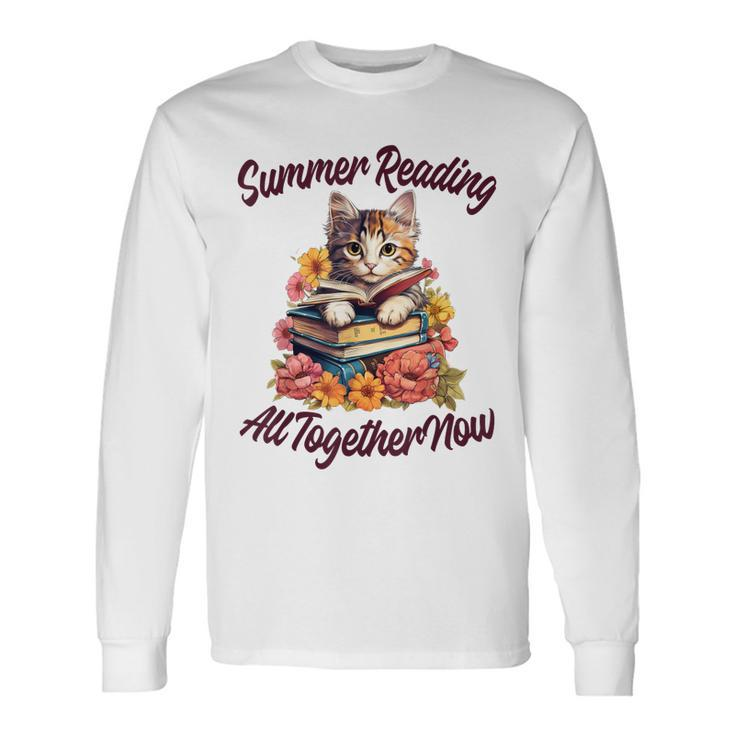 Summer Reading All Together 2023 Cat Books Now Library Long Sleeve T-Shirt T-Shirt
