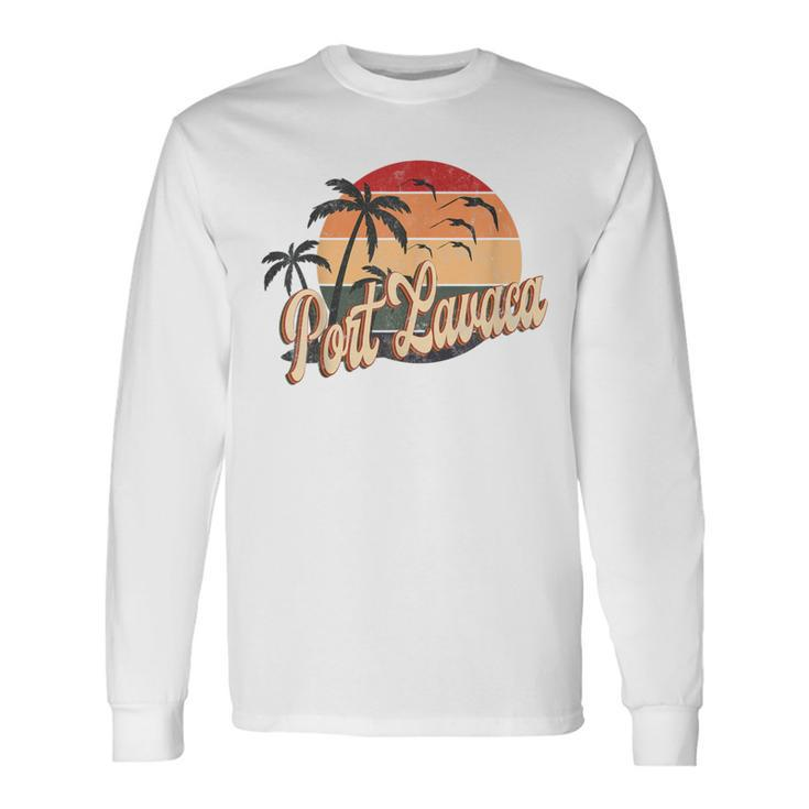 Summer Retro 70S 80S Texas Port Lavaca Long Sleeve T-Shirt