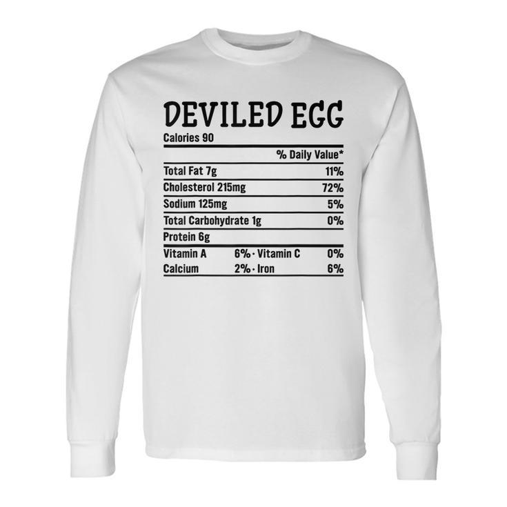 Thanksgiving Xmas Food Facts Deviled Egg Nutrition Long Sleeve T-Shirt T-Shirt