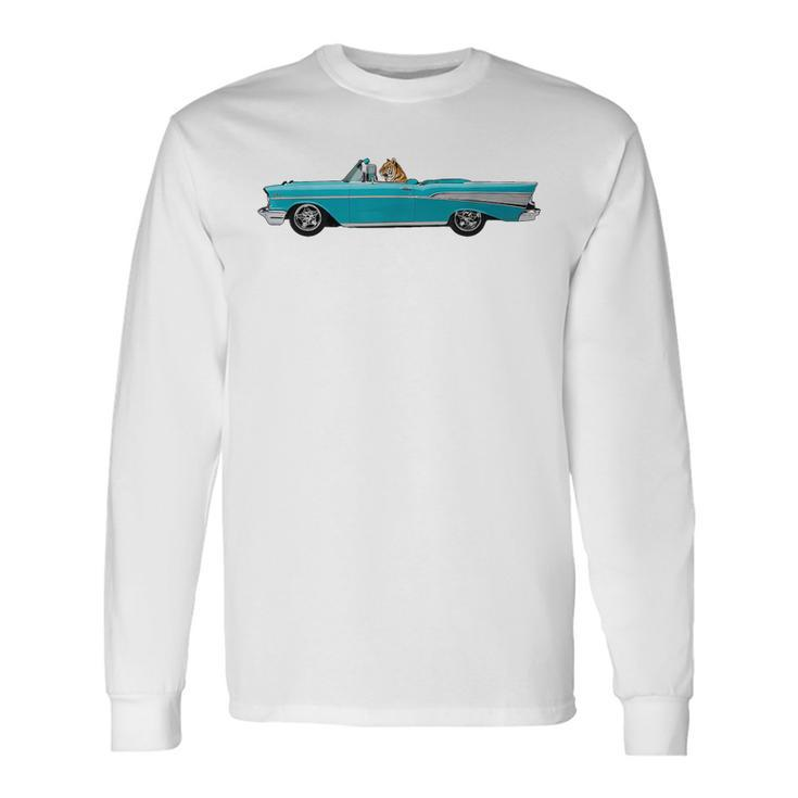 Tiger In A Convertible Classic Car Long Sleeve T-Shirt T-Shirt