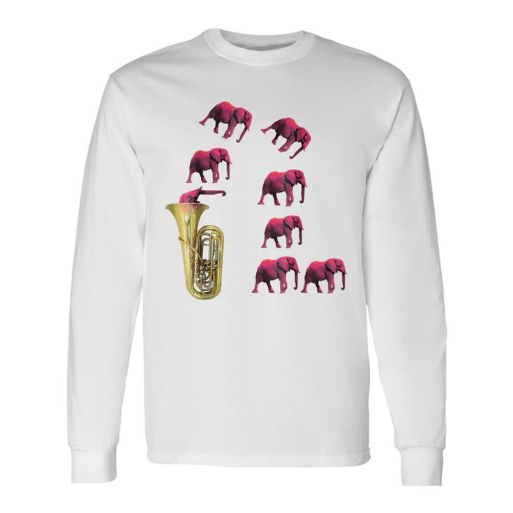 Tuba Elephant For Elephant Lovers Long Sleeve T-Shirt