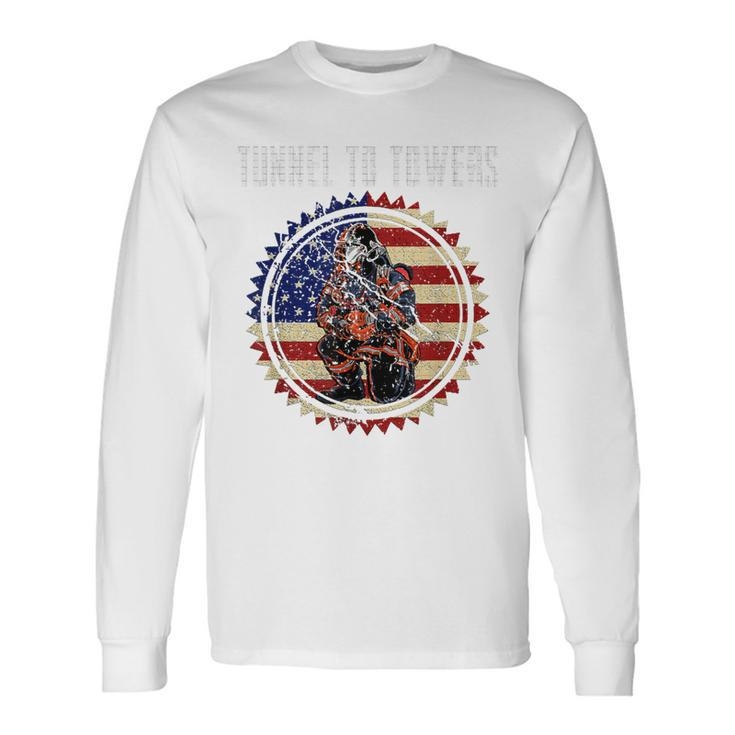 Tunnel To Towers America Flag Inserts Long Sleeve T-Shirt