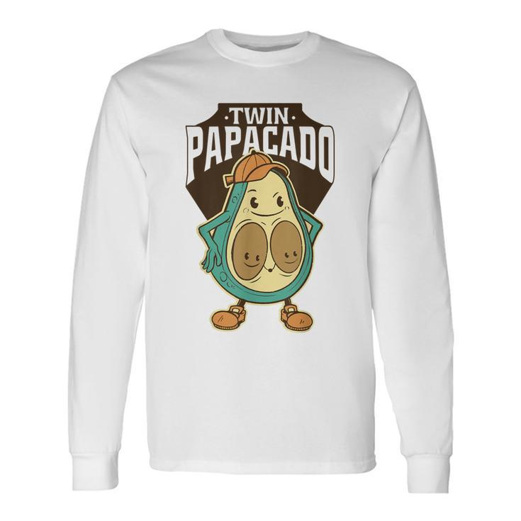 Twin Papacado Avocado Father Dad Fathers Day Father Of Twins Long Sleeve T-Shirt T-Shirt