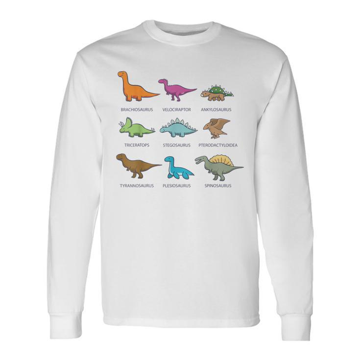 Types Of Dinosaurs Educational Long Sleeve T-Shirt