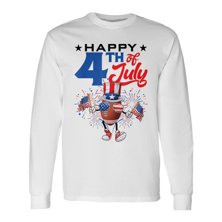 Uncle Sam Football Ball Fireworks Indepedence Day July 4Th Long Sleeve T-Shirt T-Shirt