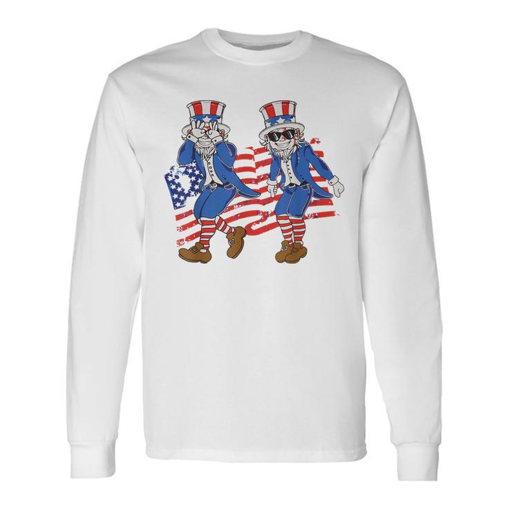Uncle Sam Griddy 4Th Of July Happy Independence Day 2023 Fun Long Sleeve T-Shirt T-Shirt Gifts ideas