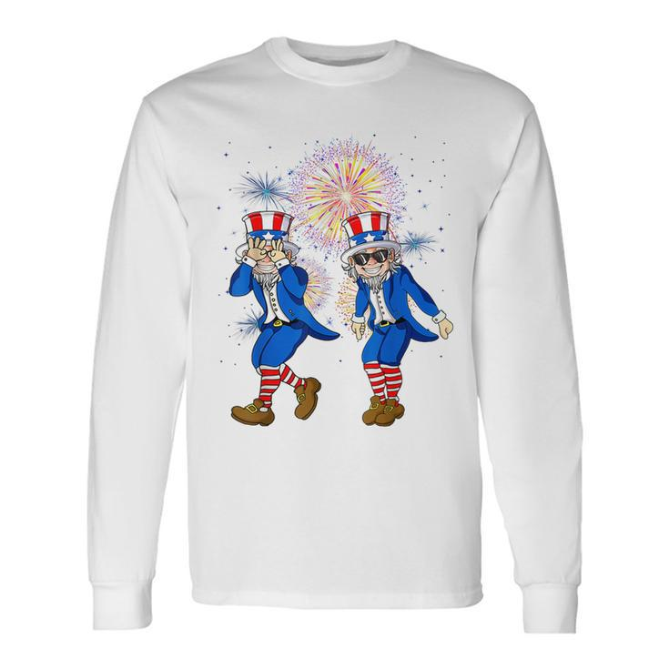 Uncle Sam Griddy Dance 4Th Of July Independence Day Long Sleeve T-Shirt