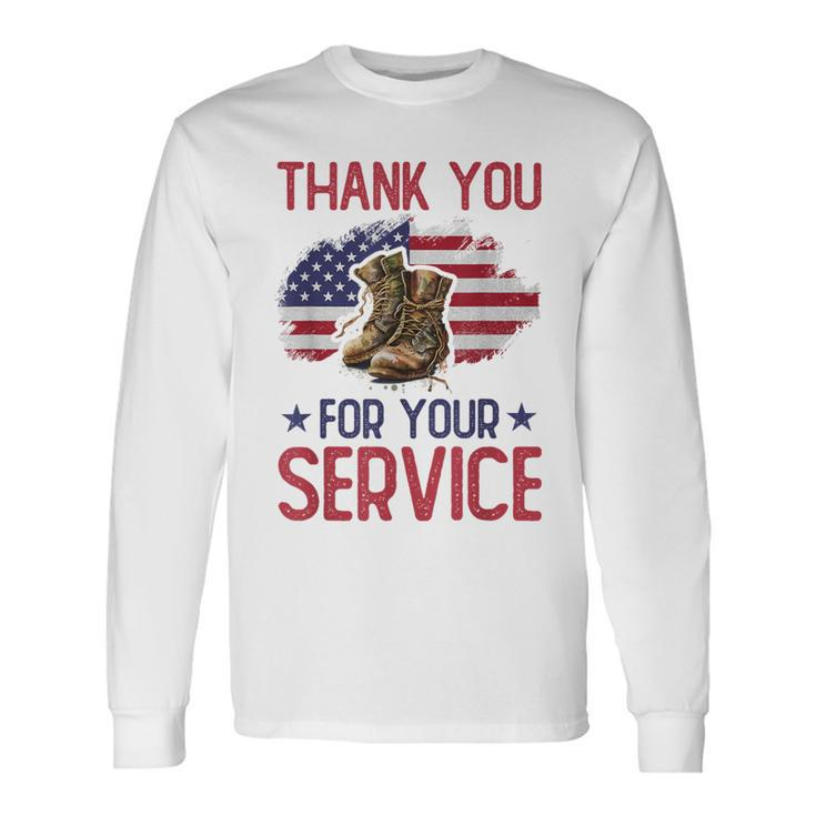 Veteran Thank You For Your Service Veteran's Day Usa Long Sleeve T-Shirt