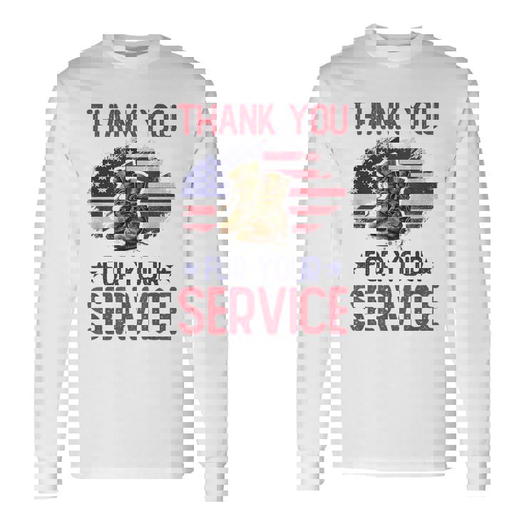 Veteran Thank You For Your Service Veteran's Day Usa Long Sleeve T-Shirt