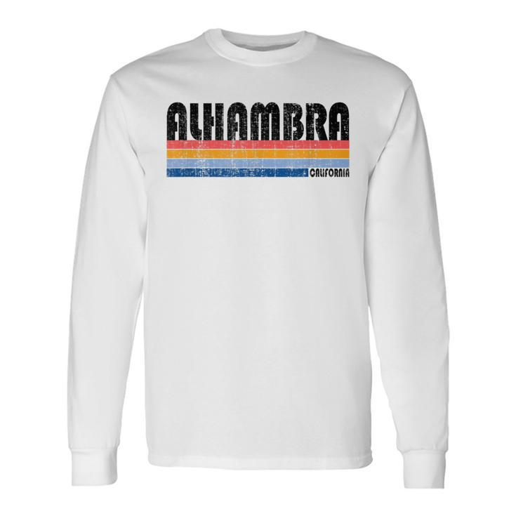 Vintage 70S 80S Style Alhambra California Long Sleeve T-Shirt