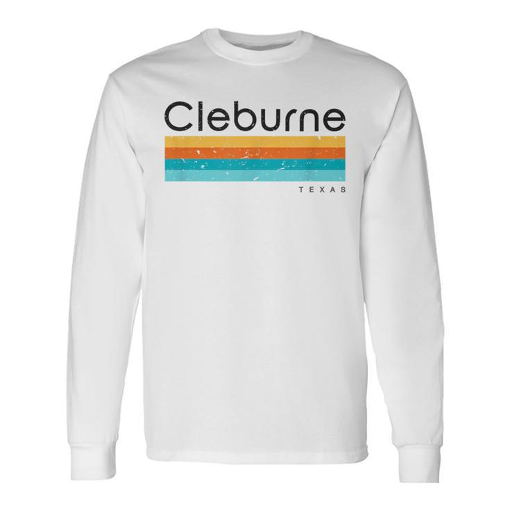 Vintage Cleburne Tx Texas Usa Retro Long Sleeve T-Shirt