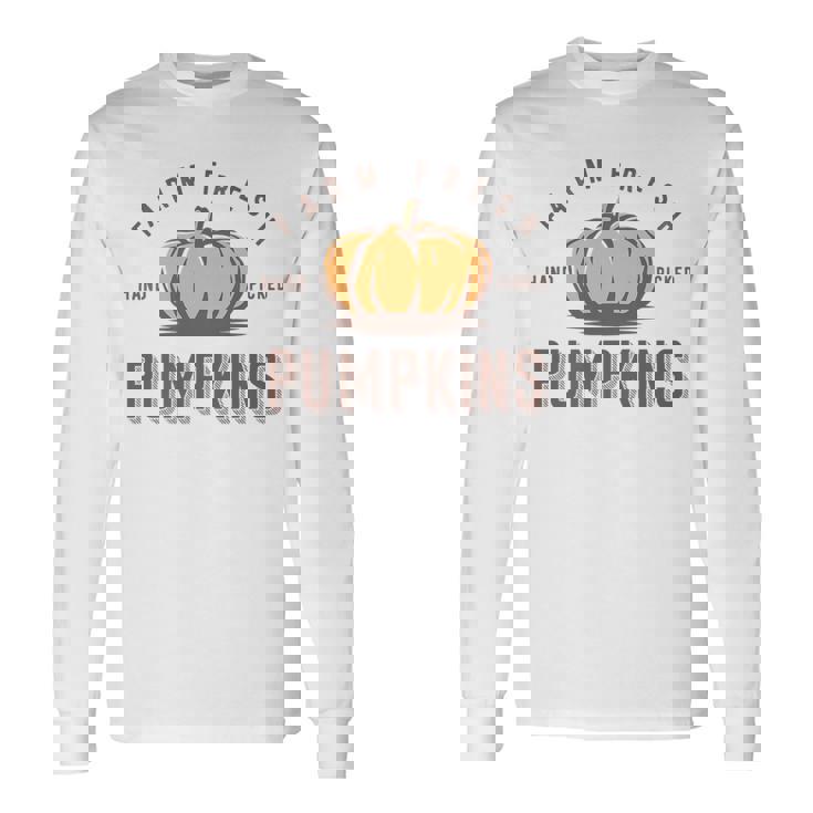 Vintage Fall Halloween Thanksgiving Fresh Farm Pumpkins Halloween Long Sleeve T-Shirt T-Shirt