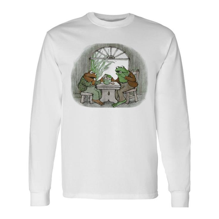 Vintage Frog Toad Friend Cottagecore Aesthetic Frog Lovers Long Sleeve T-Shirt T-Shirt