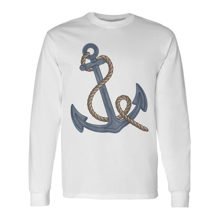 Vintage Nautical Anchor Cute Retro Sailing Long Sleeve T-Shirt T-Shirt