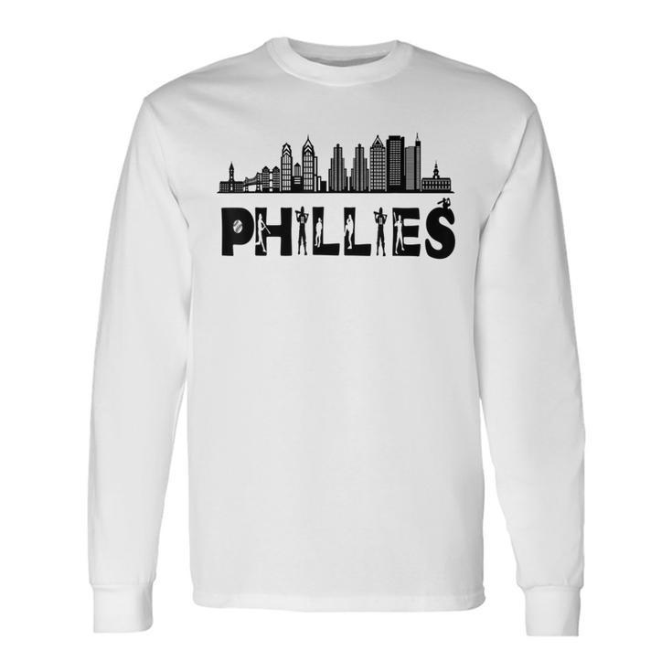 Vintage Philly Baseball Lovers Baseball Fans Baseball Long Sleeve T-Shirt