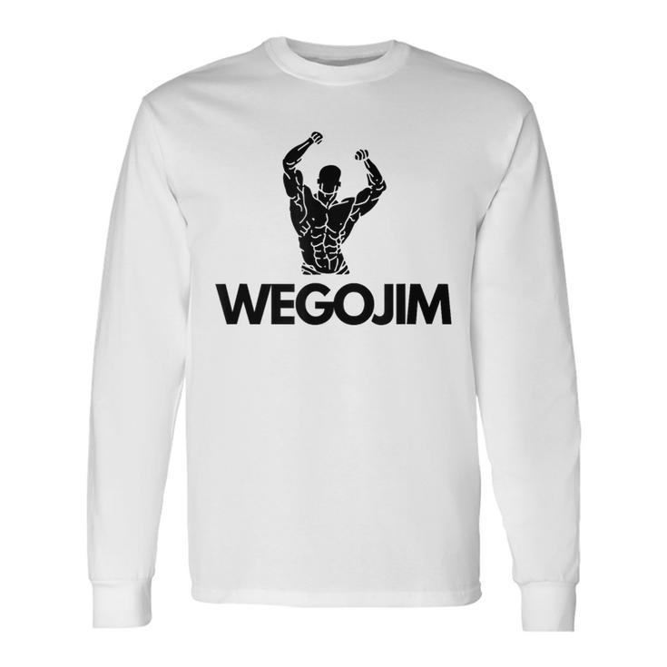 Wegojim Oversized Gym Pump Cover Workout Gym Bro Long Sleeve T-Shirt
