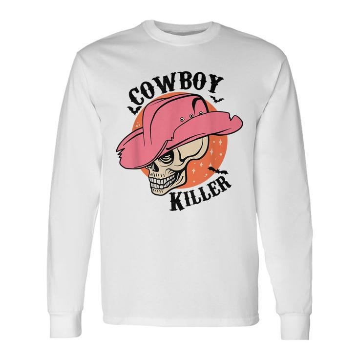 Western Cowgirl Cowboy Killer Skull Cowgirl Rodeo Girl Rodeo Long Sleeve T-Shirt T-Shirt