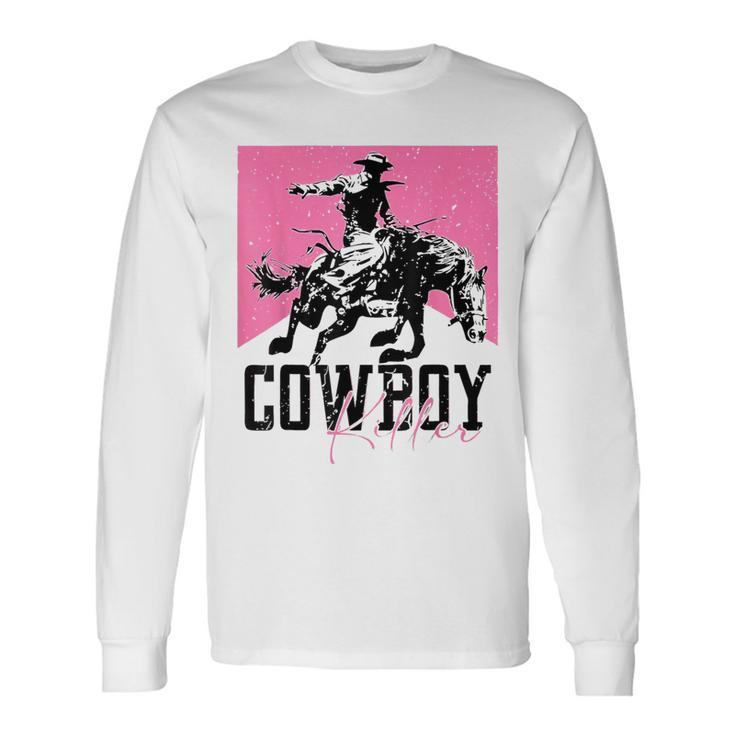 Western Cowgirl Vintage Punchy Cowboy Killers For Girl Long Sleeve T-Shirt