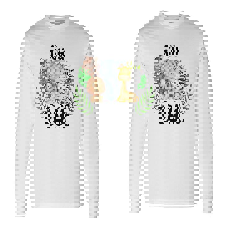 Wilde One Of The Wild One Zoo Birthday Safari Jungle Animal Long Sleeve T-Shirt
