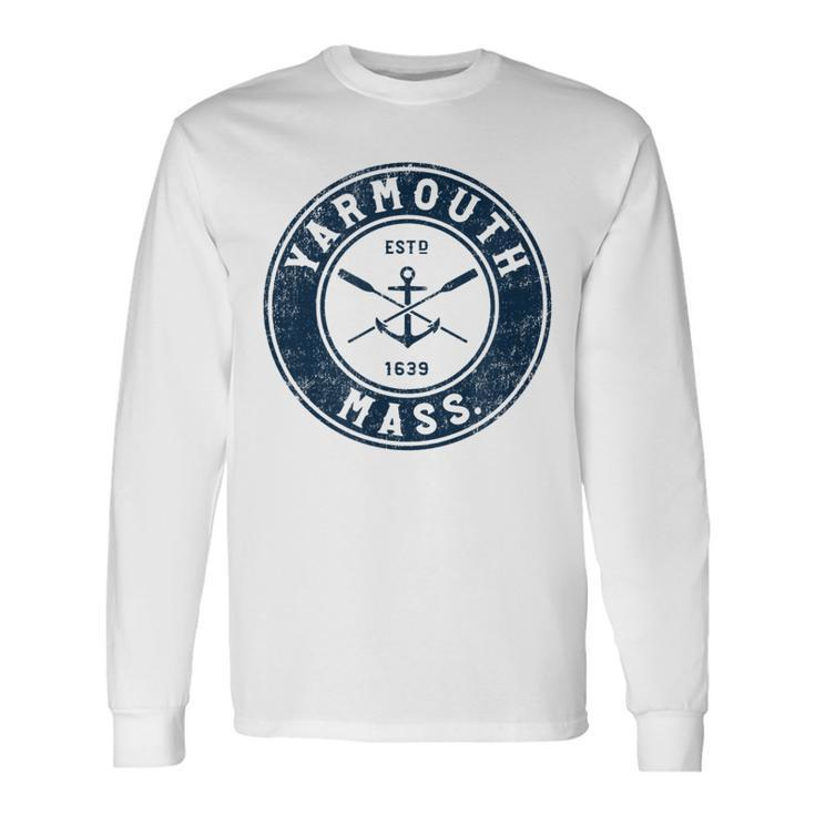 Yarmouth Massachusetts Ma Vintage Boat Anchor & Oars Long Sleeve T-Shirt