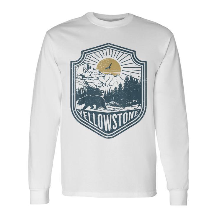 Yellowstone National Park Bear Nature Hiking Outdoors Long Sleeve