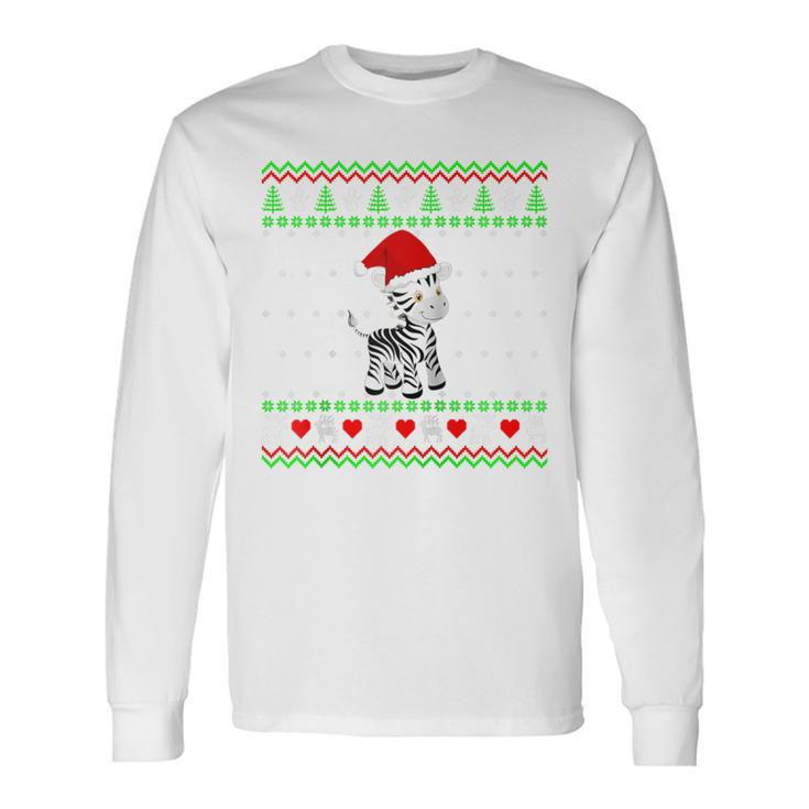 Zebra Ugly Christmas Sweater Long Sleeve T-Shirt