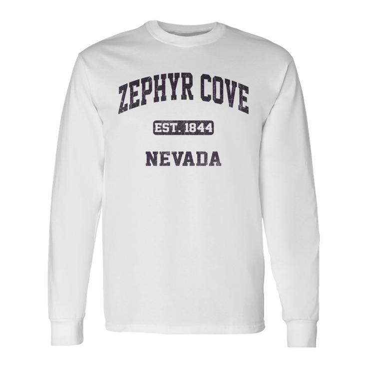 Zephyr Cove Nevada Nv Vintage State Athletic Style Long Sleeve T-Shirt
