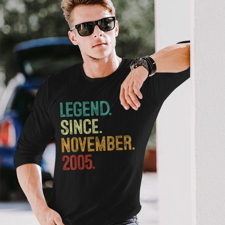 18 Years Old Legend Since November 2005 18Th Birthday Long Sleeve T-Shirt Gifts for Him