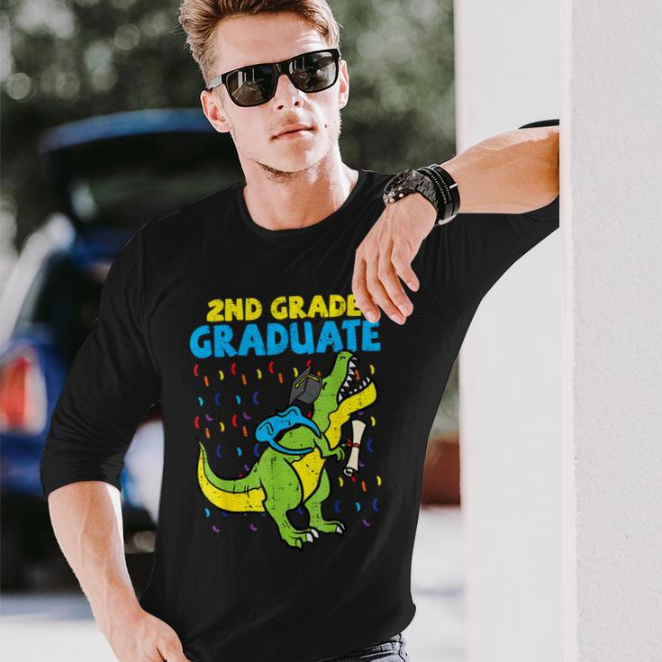 2Nd Grade Graduate Dinosaur Trex Second Grade Graduation Long Sleeve T-Shirt T-Shirt Gifts for Him