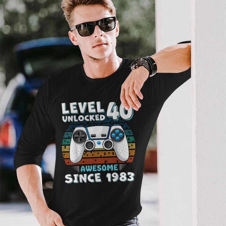 40 Birthday Decorations Gamer Video 1983 40Th Birthday Long Sleeve Gifts for Him