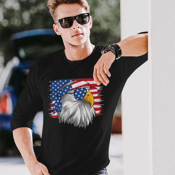 4Th Of July American Flag Patriotic Eagle Usa Long Sleeve T-Shirt T-Shirt Gifts for Him
