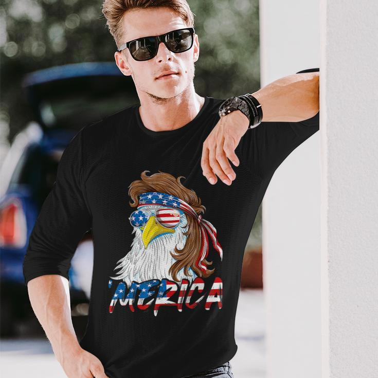 4Th Of July Eagle Mullet Merica 4Th Of July American Mullet Long Sleeve T-Shirt T-Shirt Gifts for Him