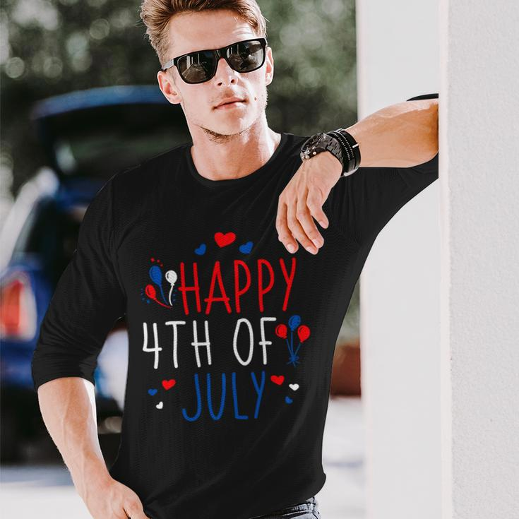 4Th Of July Happy 4Th Of July American Flag Long Sleeve T-Shirt Gifts for Him