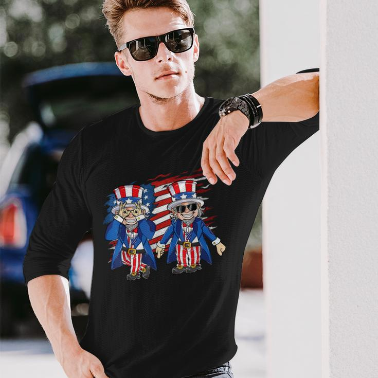 4Th Of July Independence Day Uncle Sam Griddy Long Sleeve T-Shirt T-Shirt Gifts for Him