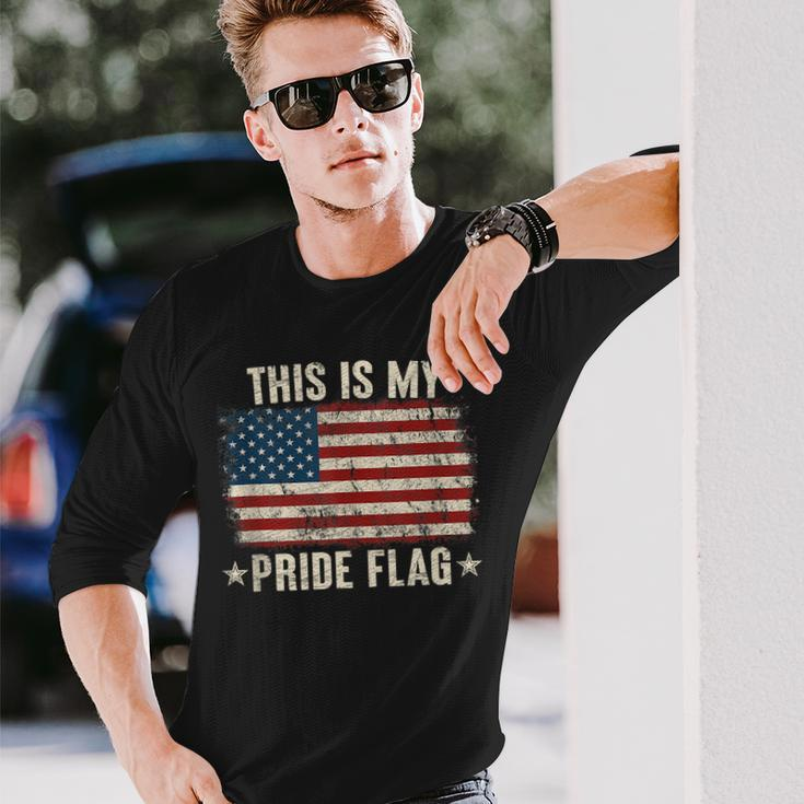4Th Of July Patriotic This Is My Pride Flag Usa American Long Sleeve T-Shirt T-Shirt Gifts for Him