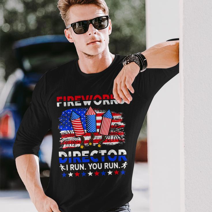 4Th Of July Shirts Fireworks Director If I Run You Run 1 Long Sleeve T-Shirt Gifts for Him