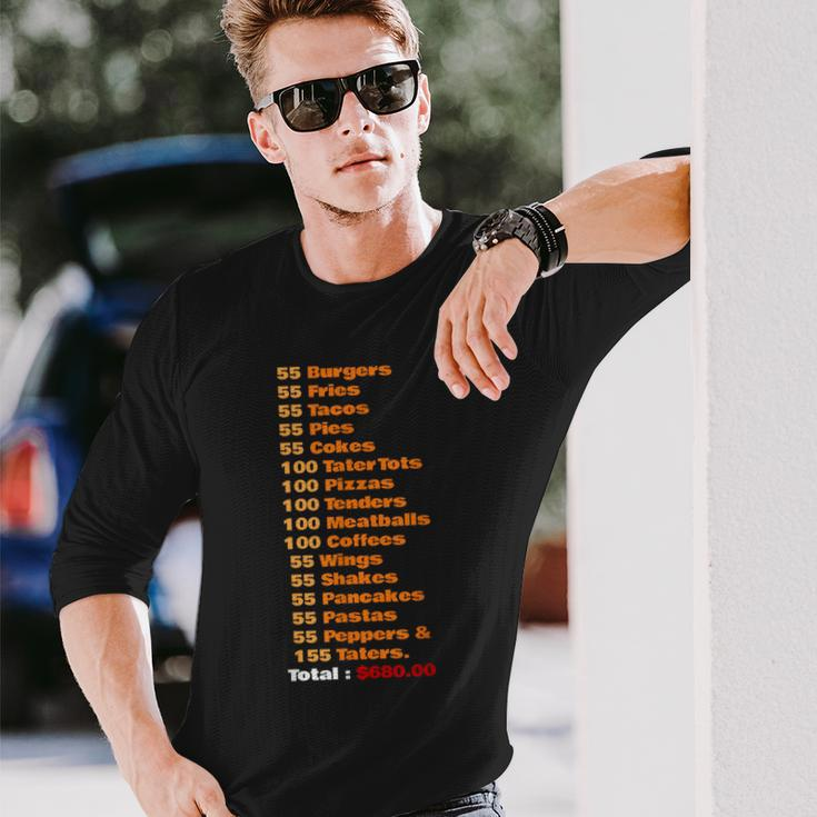 55 Burgers 55 Shakes 55 Fries Think You Should Leave Burgers Long Sleeve T-Shirt T-Shirt Gifts for Him