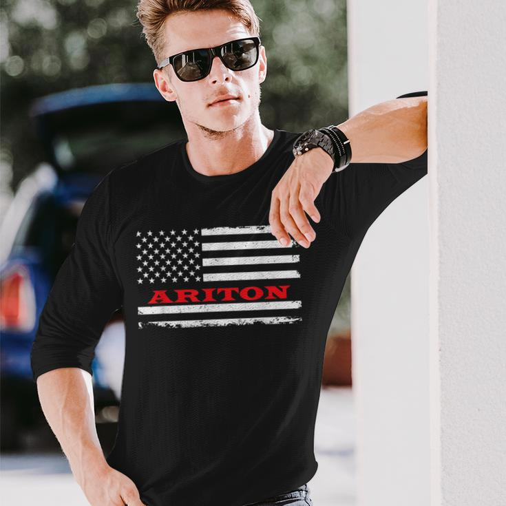 Alabama American Flag Ariton Usa Patriotic Souvenir Long Sleeve T-Shirt Gifts for Him