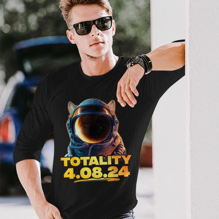 America Totality 40824 Corgi Total Solar Eclipse Dog 2024 Long Sleeve T-Shirt Gifts for Him