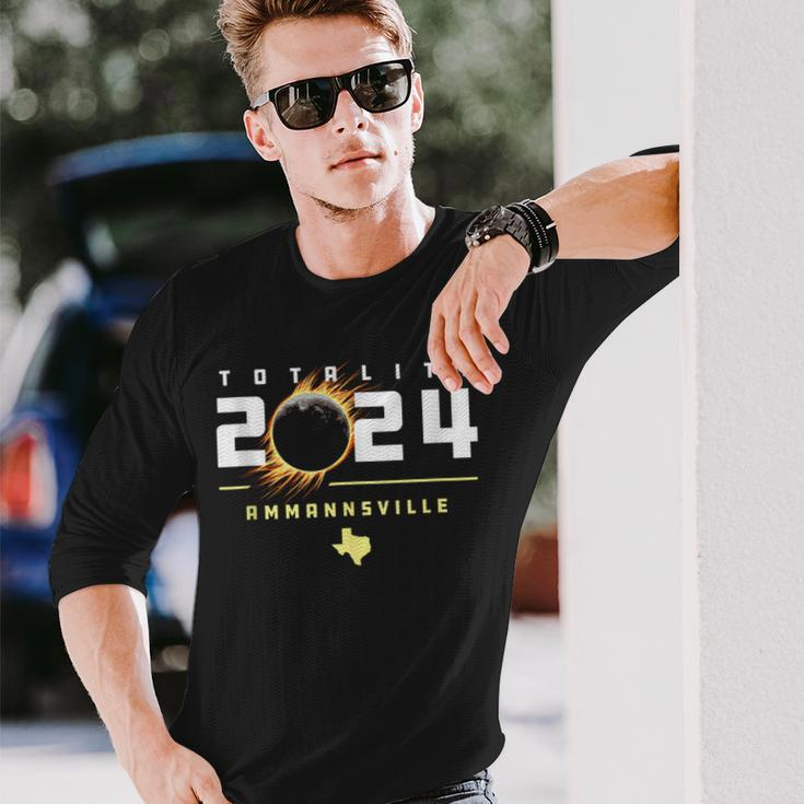 Ammannsville Texas 2024 Total Solar Eclipse Long Sleeve T-Shirt Gifts for Him