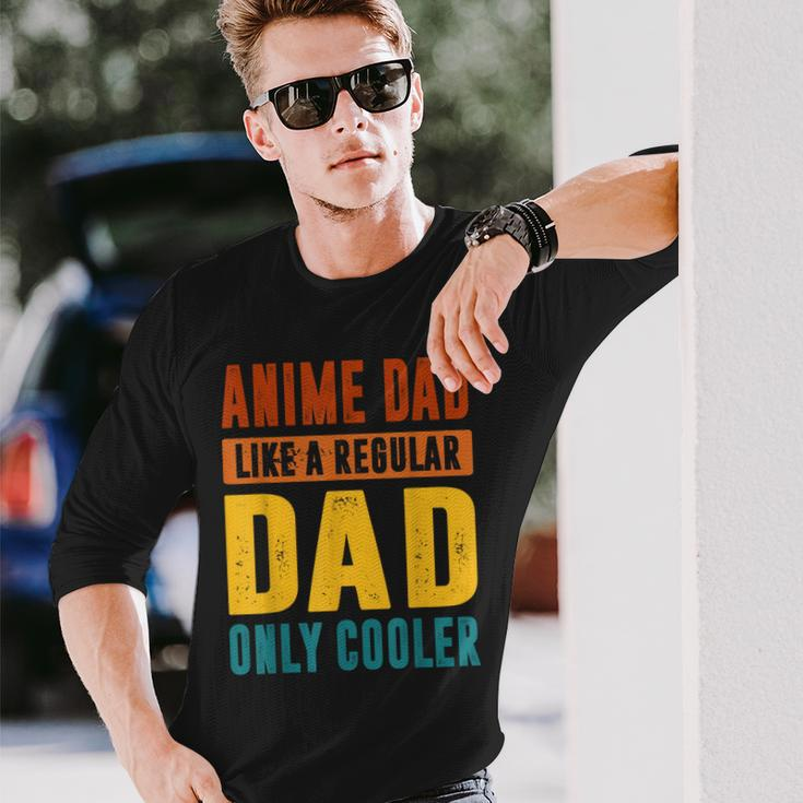 Anime Fathers Birthday Anime Dad Only Cooler Vintage Long Sleeve T-Shirt T-Shirt Gifts for Him