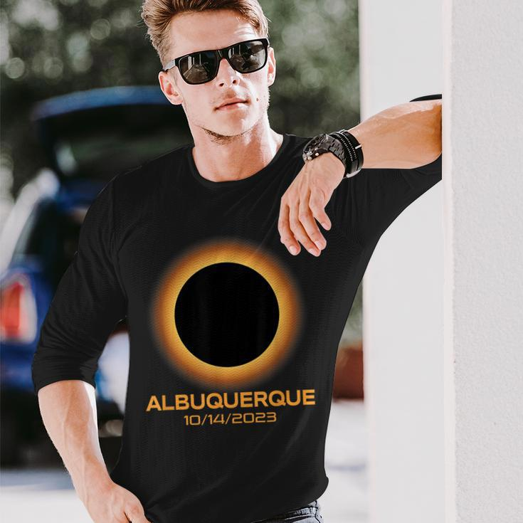 Annular Solar Eclipse 2023 Albuquerque New Mexico Astronomy Long Sleeve T-Shirt Gifts for Him