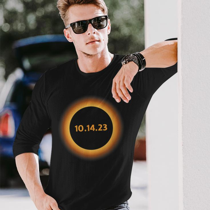 Annular Solar Eclipse 2023 October 14 Astronomy Lover Long Sleeve T-Shirt Gifts for Him