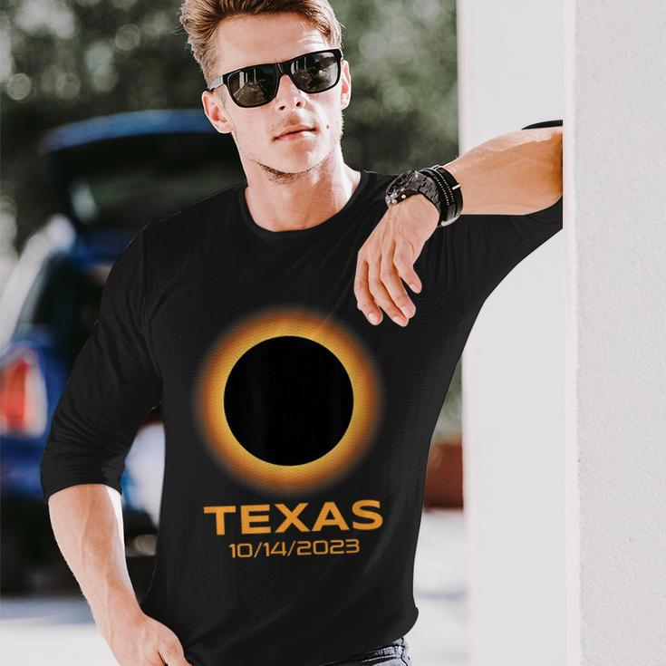Annular Solar Eclipse October 2023 Texas Astronomy Long Sleeve T-Shirt Gifts for Him