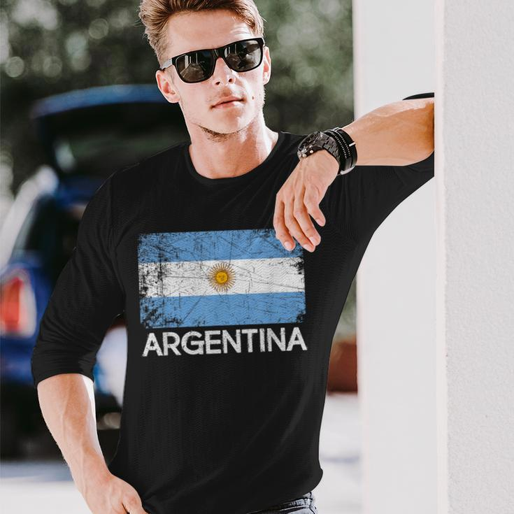 Argentinian Flag Vintage Made In Argentina Long Sleeve T-Shirt Gifts for Him