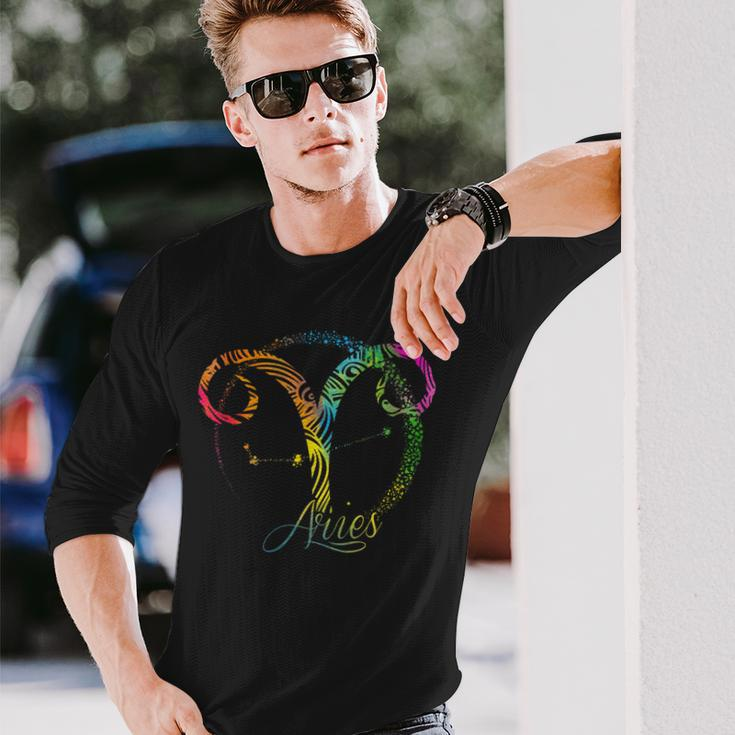 Aries Zodiac Sign March April Birthday Horoscope Long Sleeve T-Shirt T-Shirt Gifts for Him